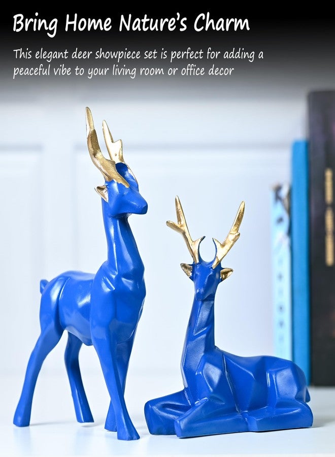 HindCraft Gift Items for Women, Blue Deer Resin Showpieces Set of 2 - Exquisite Hiran Statues for Home, Office, Ideal for House Warming Gifts and Christmas Décor, Nature-Inspired Room Decor Aesthetic - Image 4
